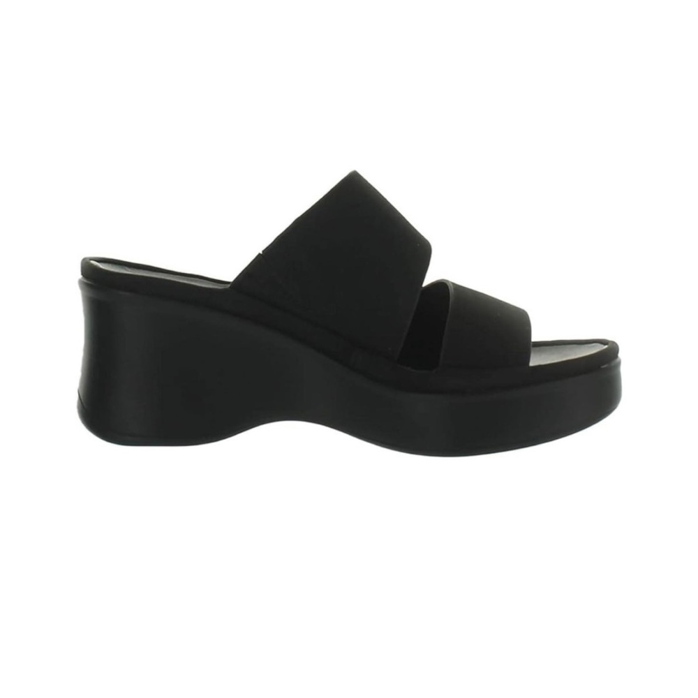 Naturalizer Womens Genn-Rally Padded Insole Solid Slide Sandals Wedges